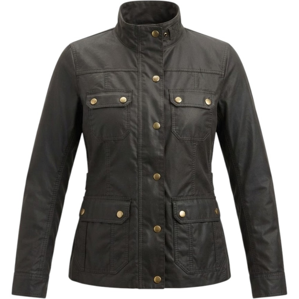 J.Crew Women 100% Cotton Field Jacket S Olive Green Utility Military Waxed Look